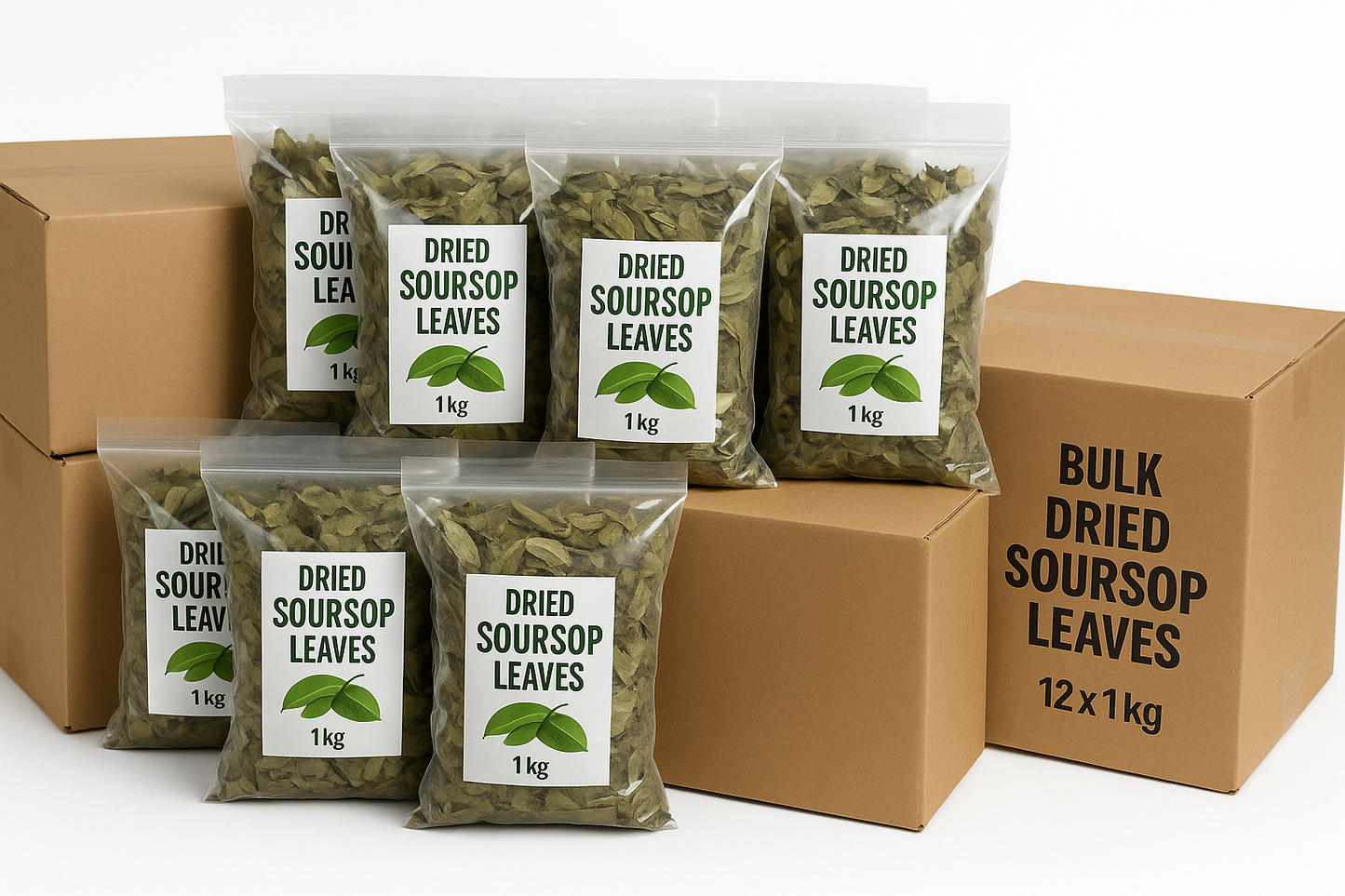 Dried Soursop Leaves 1kg (Bulk Wholesale) – Pack of 12