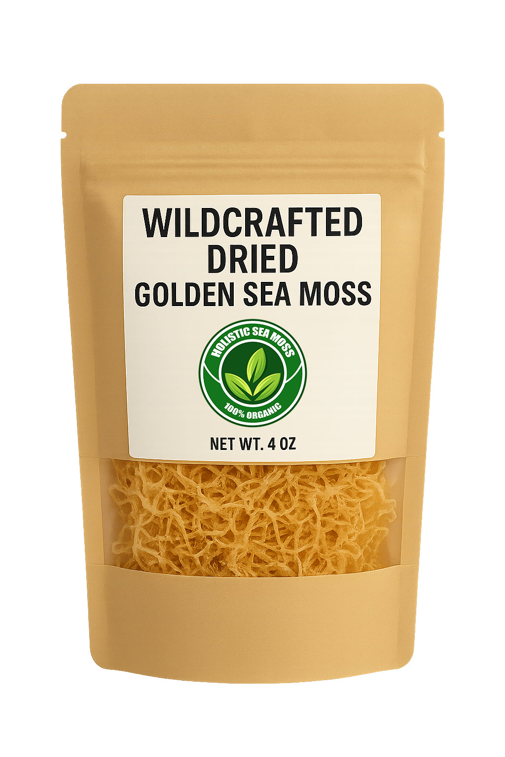 Wildcrafted Dried Golden Sea Moss – 4oz | 100% Organic Superfood for Immunity & Wellness