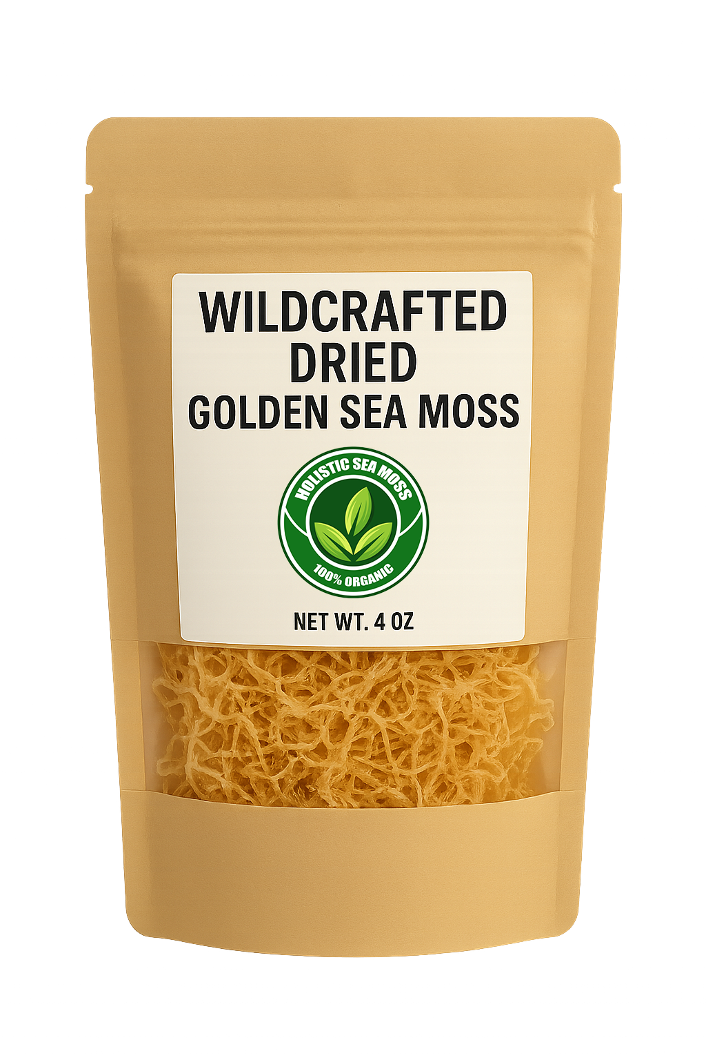Wildcrafted Dried Golden Sea Moss – 4oz | 100% Organic Superfood for Immunity & Wellness