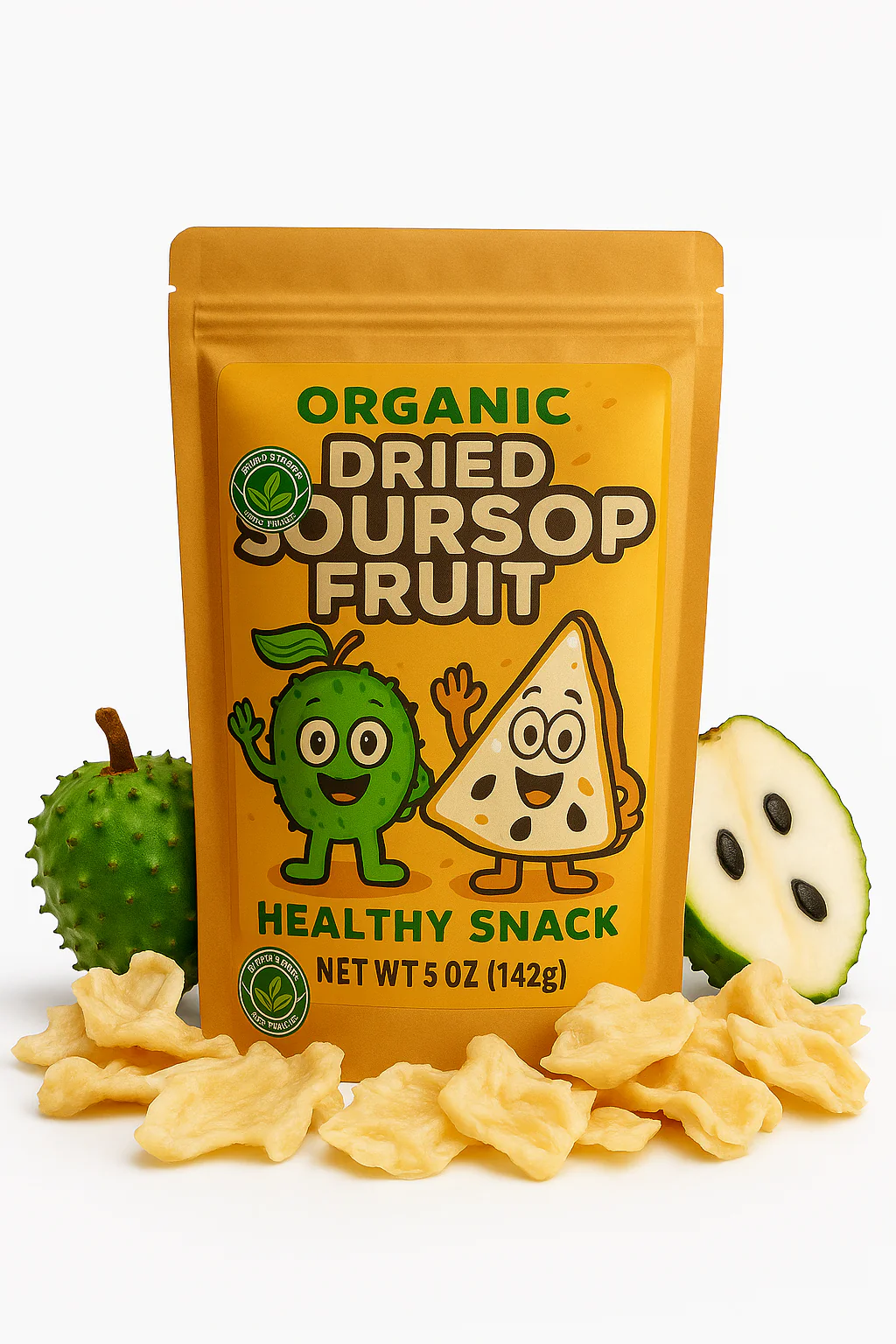 Premium Dried Soursop Fruit (5oz Bag) – 100% Natural, No Additives