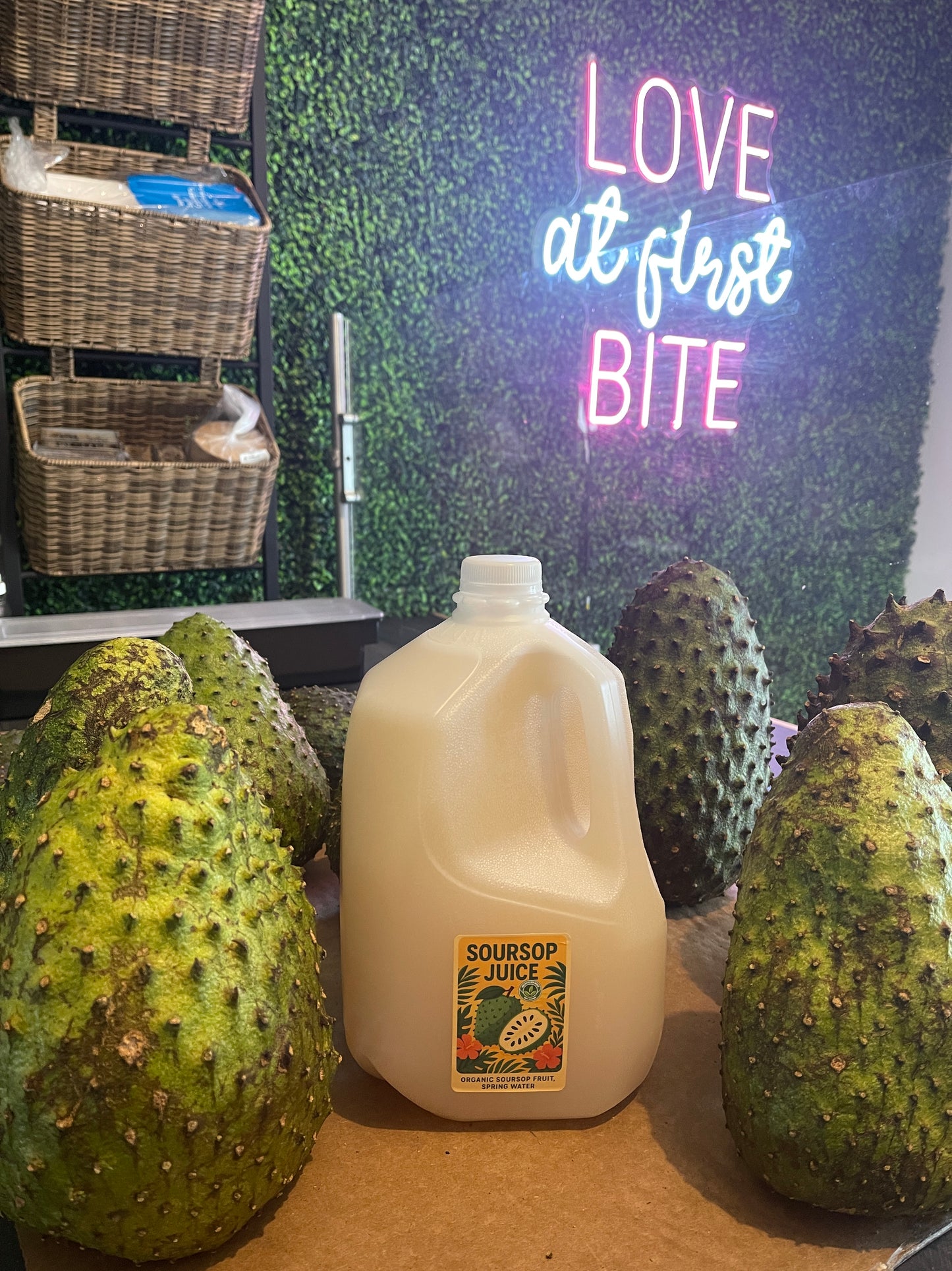 Organic Soursop Juice – Freshly Blended Tropical Fruit Beverage, 1 Gallon Jug, No Added Sugar