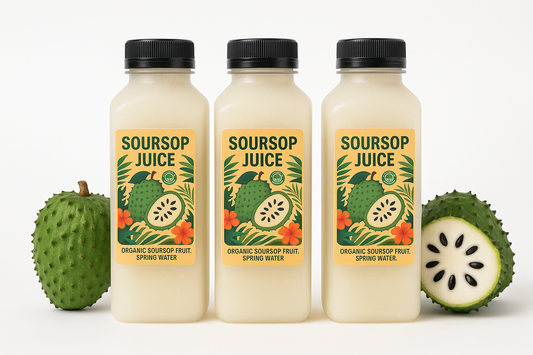 Organic Soursop Juice 16oz – Fresh Tropical Graviola Drink, Cold-Pressed with Spring Water (Single, 3-Pack, 6-Pack Options)